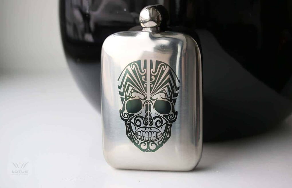 laser marked stainless steel flask - metal laser engraver